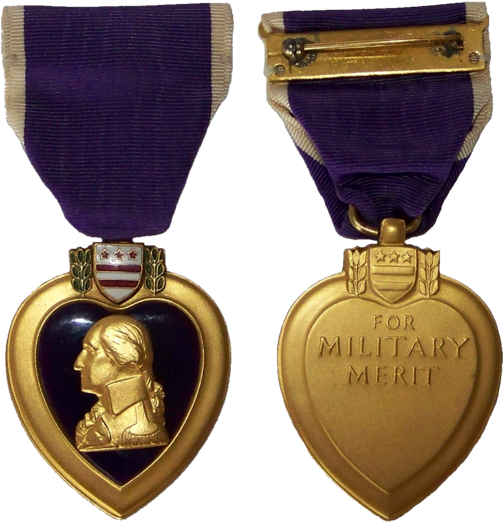 Purple Heart Medal Military Merit PNG with transparent background