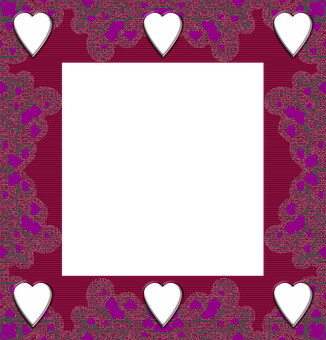 Purple Hearts Decorative Frame