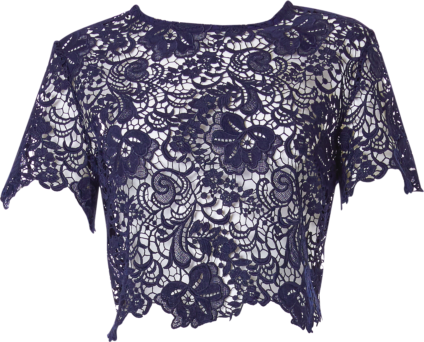 Piq Top Anina Midnightblue Guipurelace - Blouse, HD Png Download PNG with transparent background