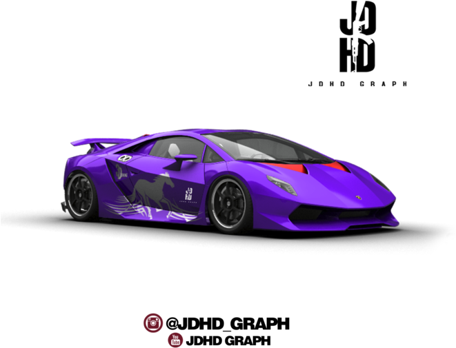 Purple Lamborghini Custom Graphic