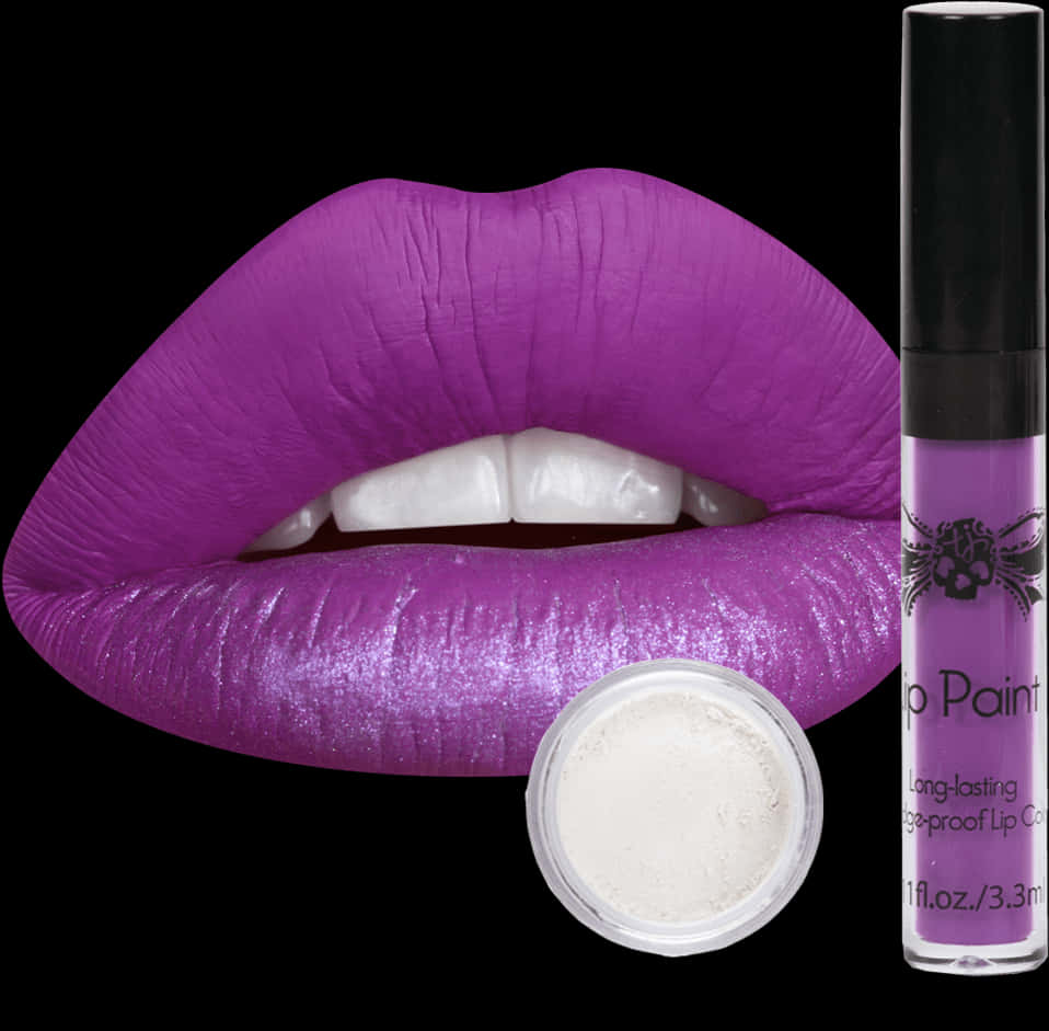 Purple Lipstickand Glitter Product Showcase