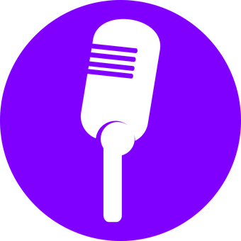 Purple Microphone Icon PNG with transparent background