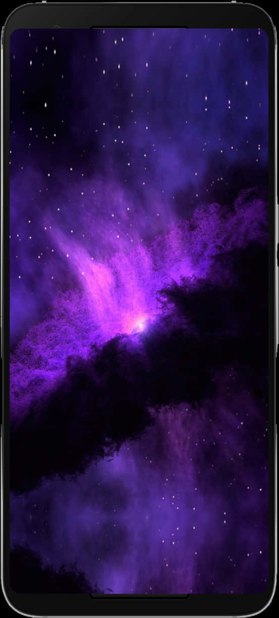 Purple Nebula Smartphone Wallpaper PNG with transparent background