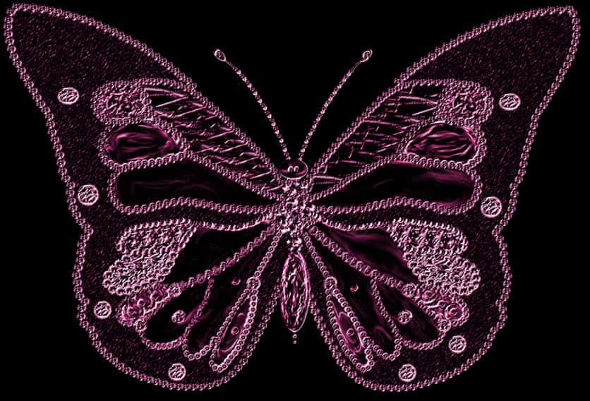 Purple Neon Butterfly Artwork