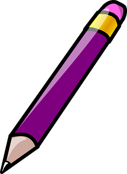 Purple Pencil Illustration PNG with transparent background