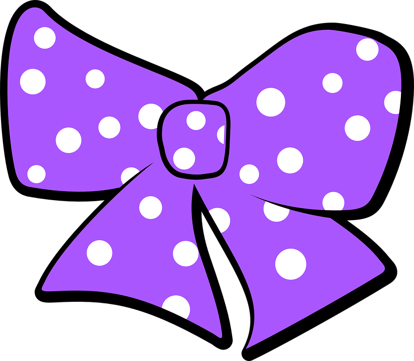 Purple Polka Dot Bow Illustration