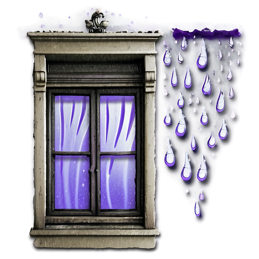 Purple Rain On Window Pane Png 06252024