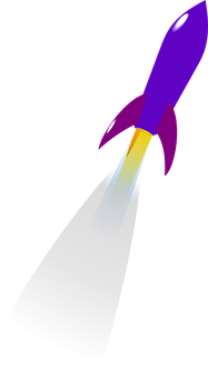 Purple Rocket Launch PNG with transparent background