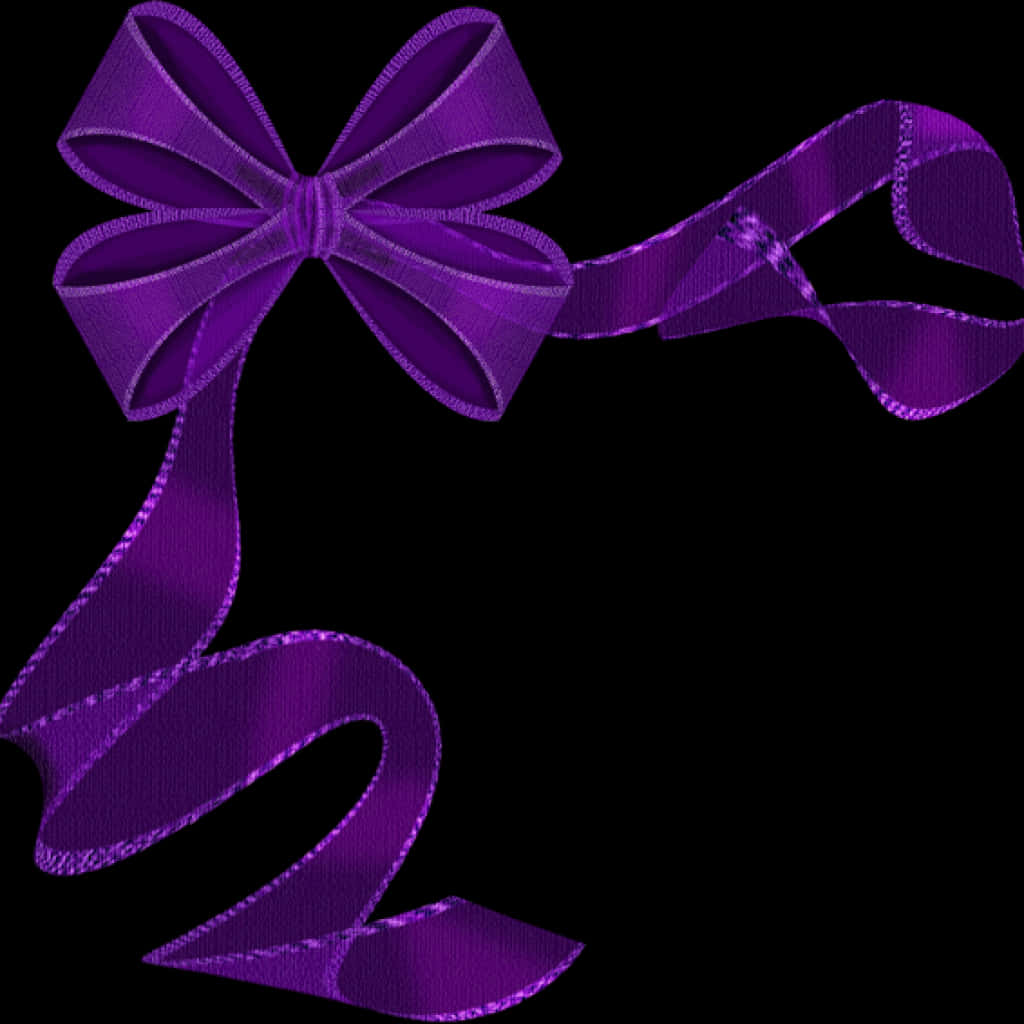 Purple Satin Ribbon Bow PNG image with a transparent background, free high-resolution download