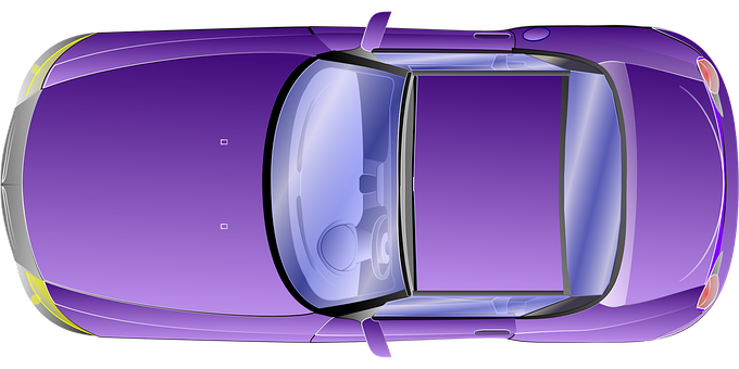 Purple Sedan Top View Illustration