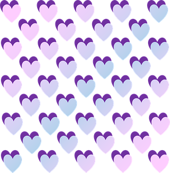Purple Shade Hearts Pattern PNG with transparent background