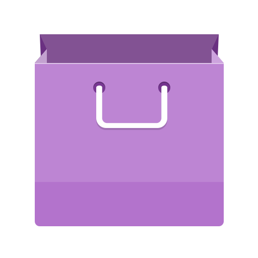Purple Shopping Bag Icon PNG with transparent background