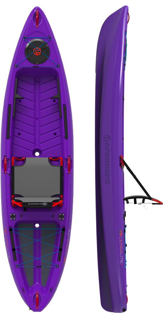 Purple Sit On Top Kayak Product View PNG with transparent background