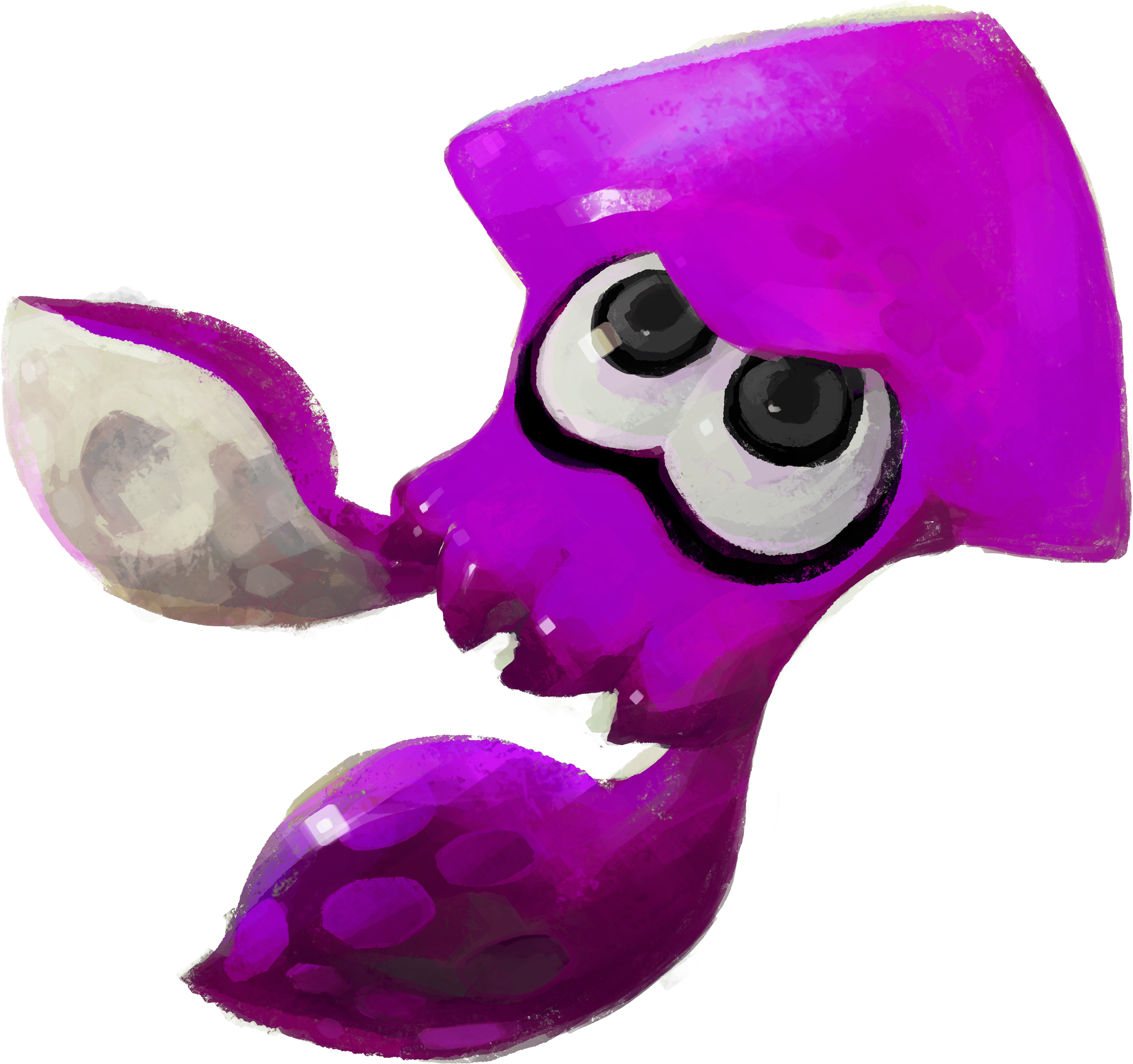 Purple Squid Cartoon Character