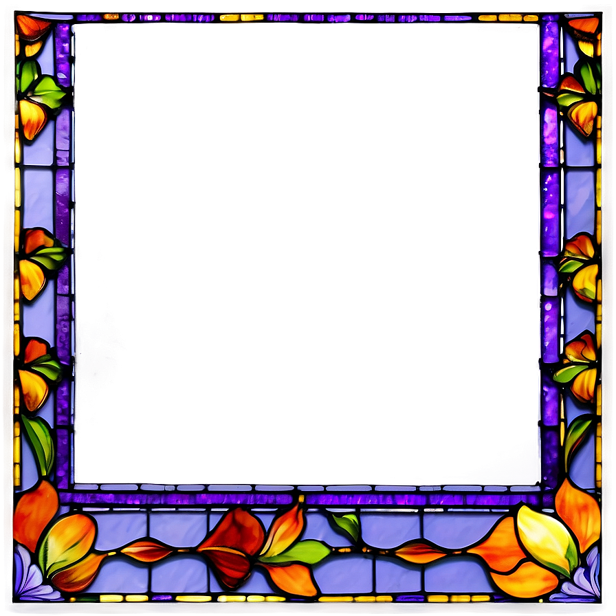 Purple Stained Glass Border Png Pwa38