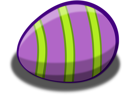 Purple Striped Easter Egg Illustration PNG with transparent background