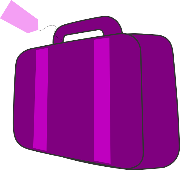 Purple Striped Suitcase Illustration