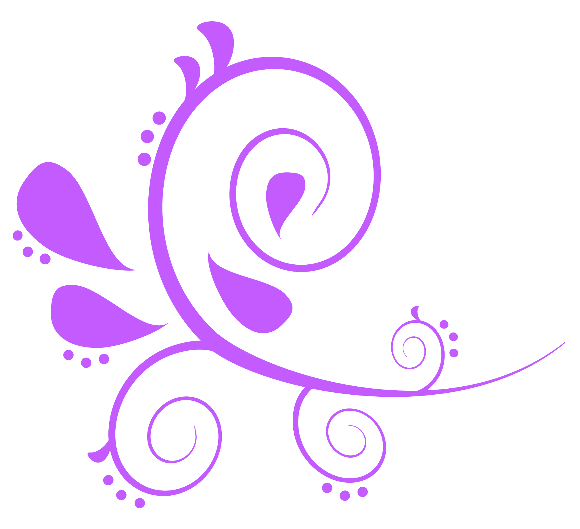 Purple Swirl Flourish Graphic PNG with transparent background