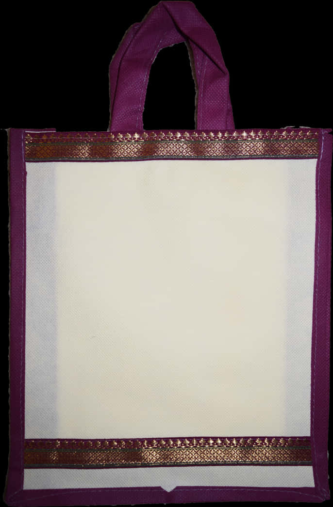 Purple Trimmed Tote Bag