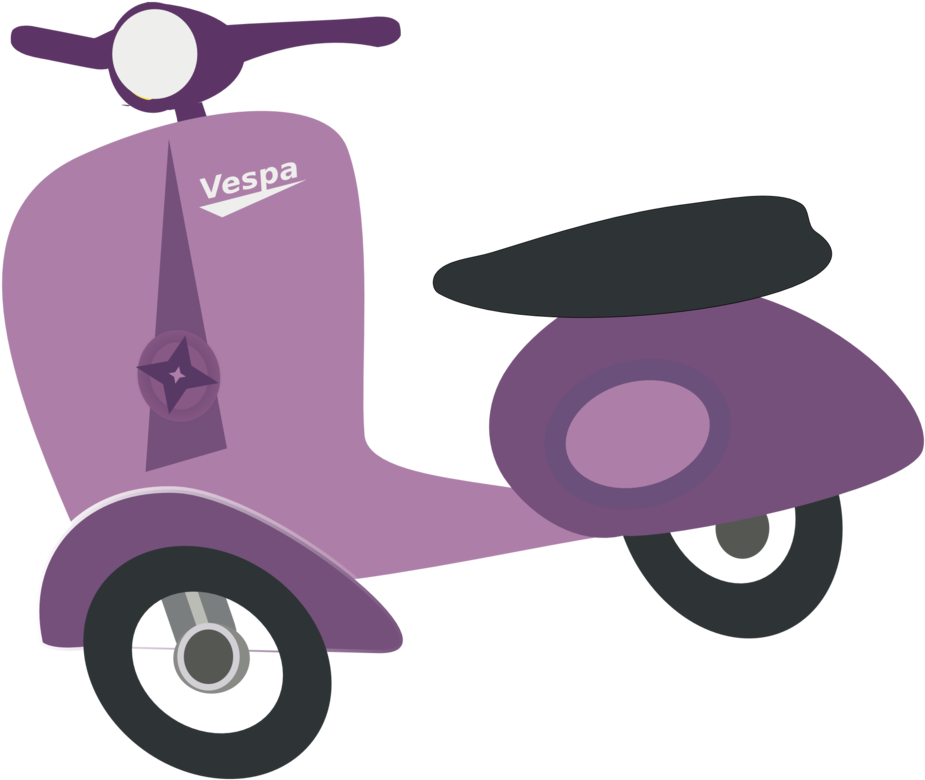 Purple Vespa Scooter Illustration