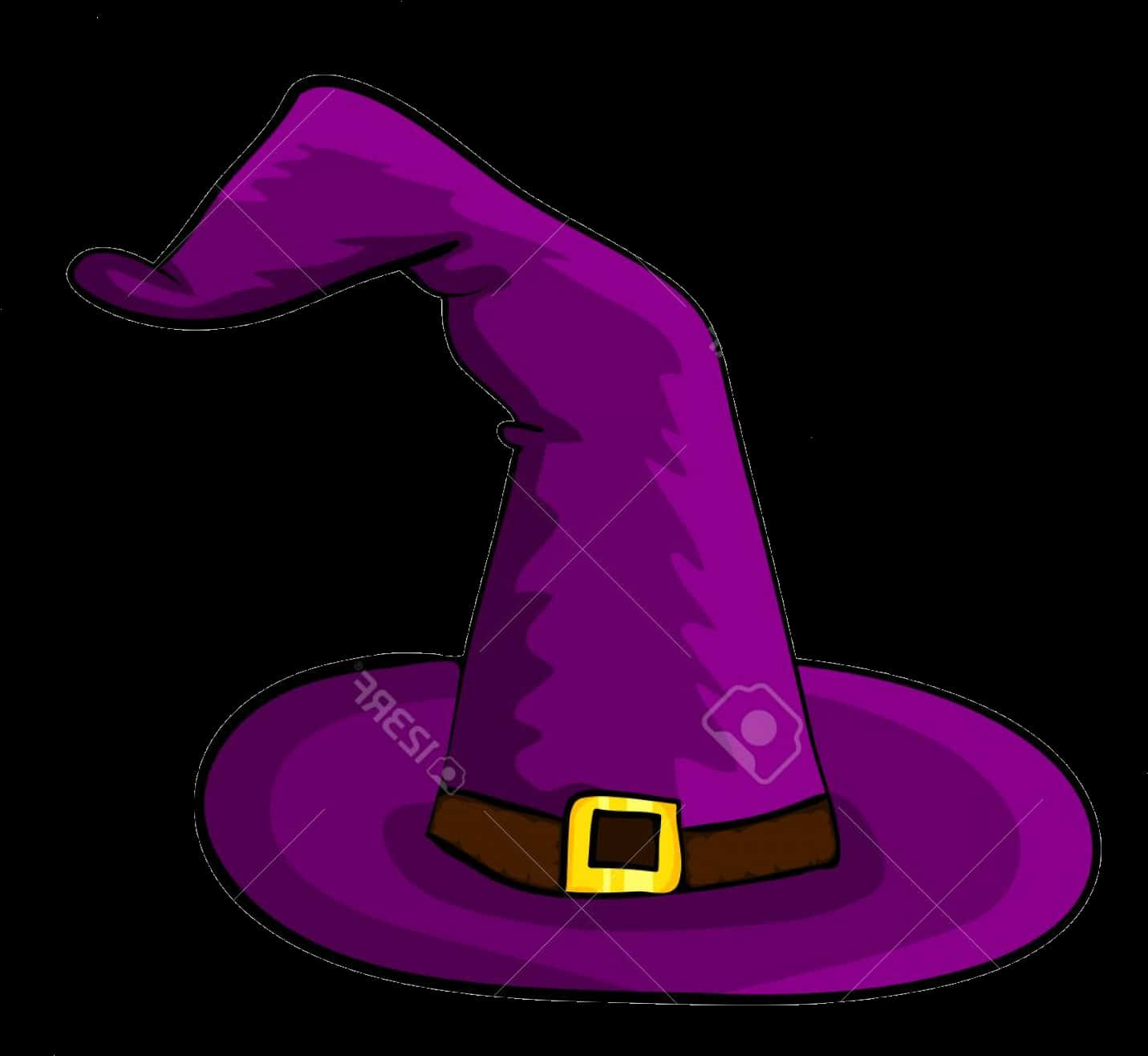 Purple Witch Hat Cartoon Illustration PNG image with a transparent background, free high-resolution download