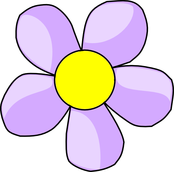 Purple Yellow Cartoon Flower