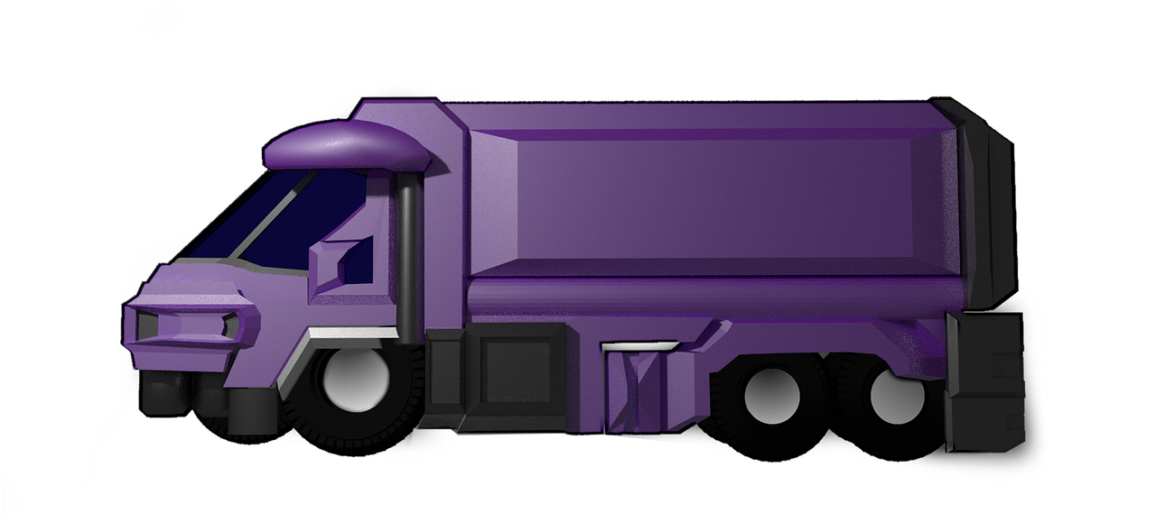 Purple3 D Garbage Truck Rendering