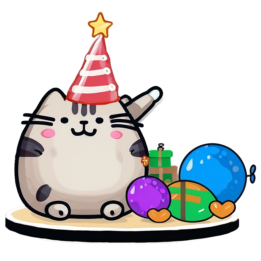 Pusheen Celebrating New Year Png Adt