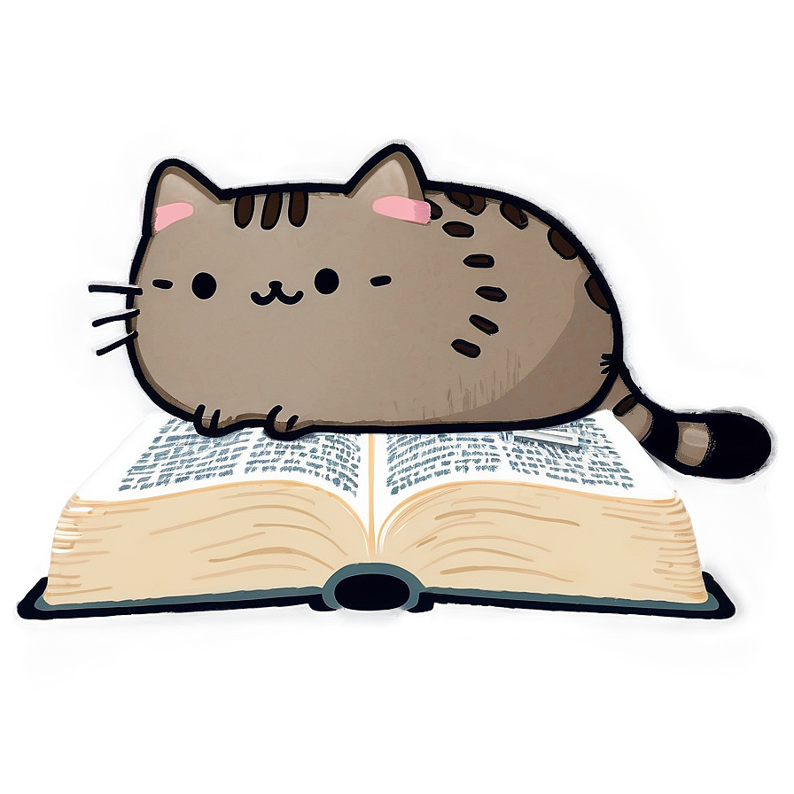 Pusheen Reading Book PNG gdx PNG with transparent background
