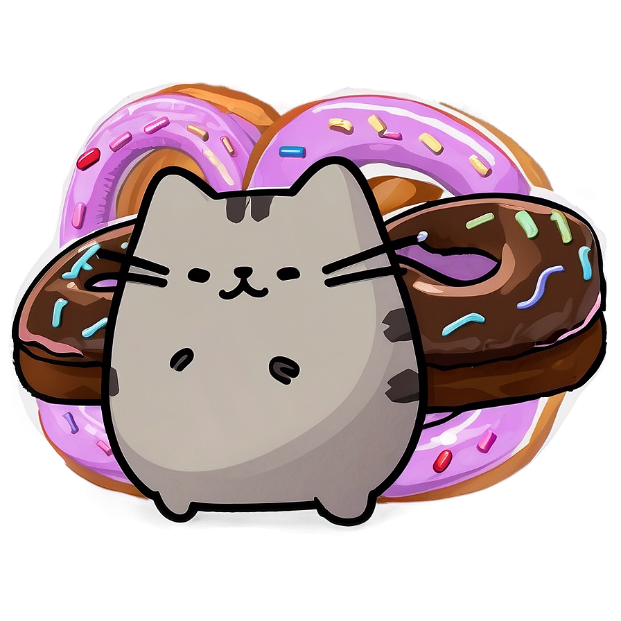 Pusheen With Donuts Png 06112024