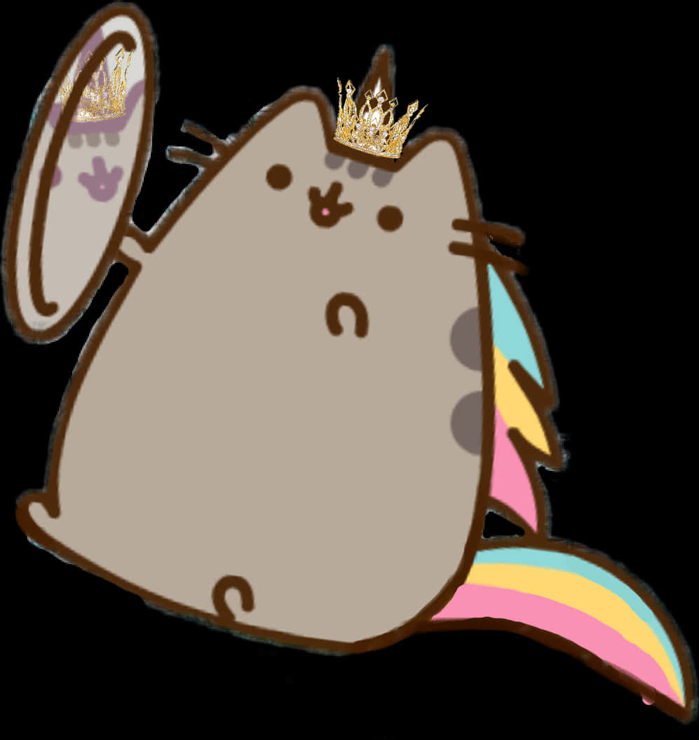 Pusheenicorn_with_ Mirror_and_ Crown