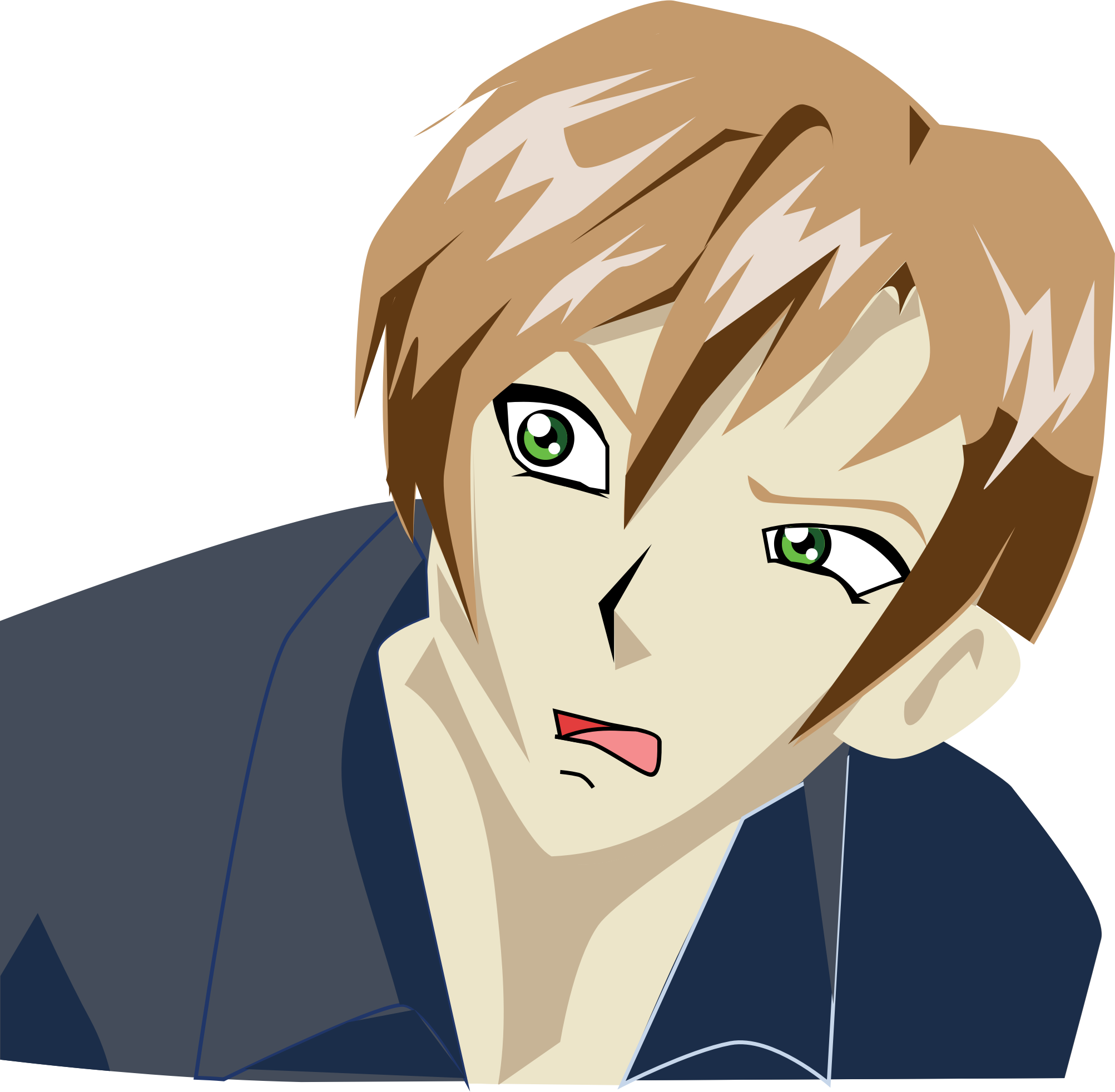 Male Clipart Confused Customer - Confused Anime Boy, HD Png Download PNG with transparent background
