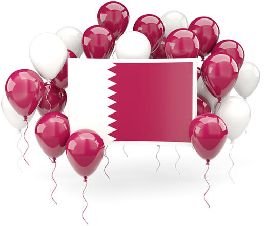 Square Flag With Balloons - Qatar Balloons Flag Png, Transparent Png PNG with transparent background