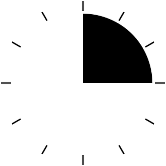 Quarter Past The Hour Clock Illustration PNG with transparent background