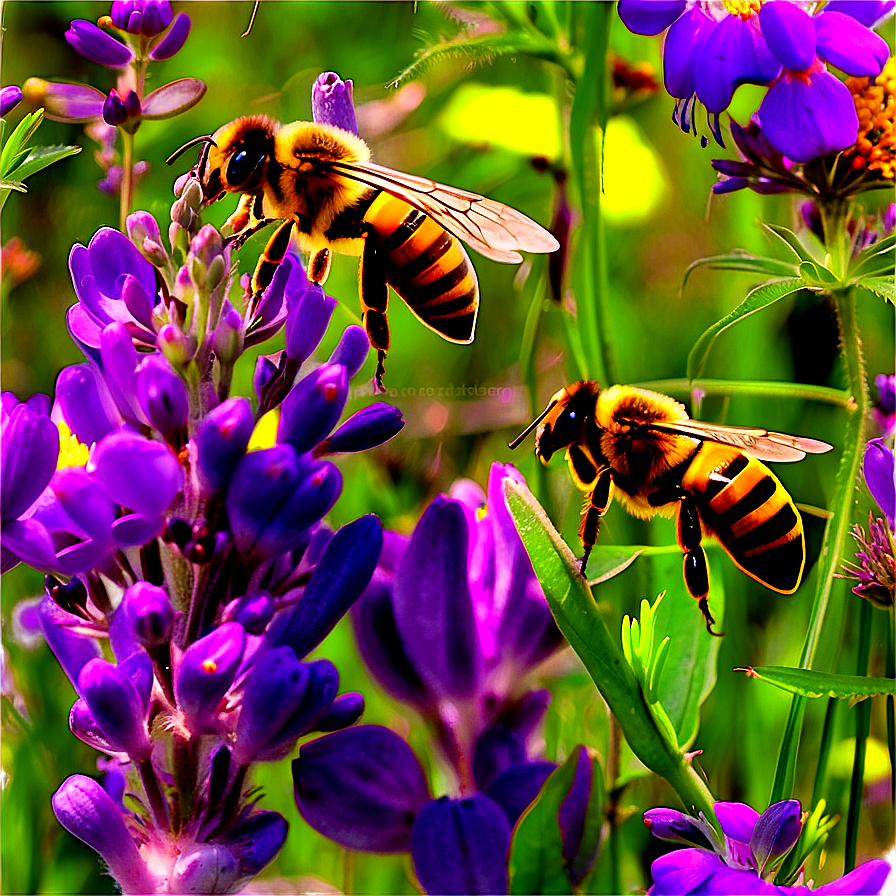 Queen Bee In A Wildflower Meadow Png 06262024