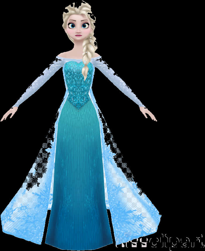 Queen Elsa Frozen Character PNG with transparent background