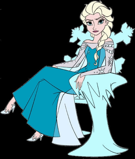 Queen Elsa Frozen Character Illustration PNG with transparent background