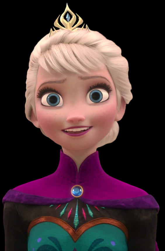 Queen Elsa Portrait Frozen PNG with transparent background