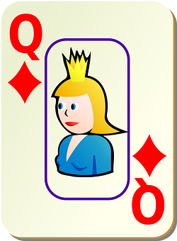 Queenof Diamonds Playing Card PNG with transparent background