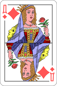 Queenof Diamonds Playing Card PNG with transparent background