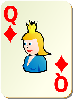 Queenof Diamonds Playing Card PNG with transparent background