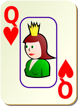 Queenof Hearts Playing Card PNG with transparent background