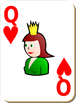 Queenof Hearts Playing Card PNG with transparent background