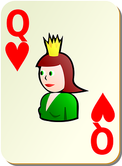 Queenof Hearts Playing Card PNG with transparent background