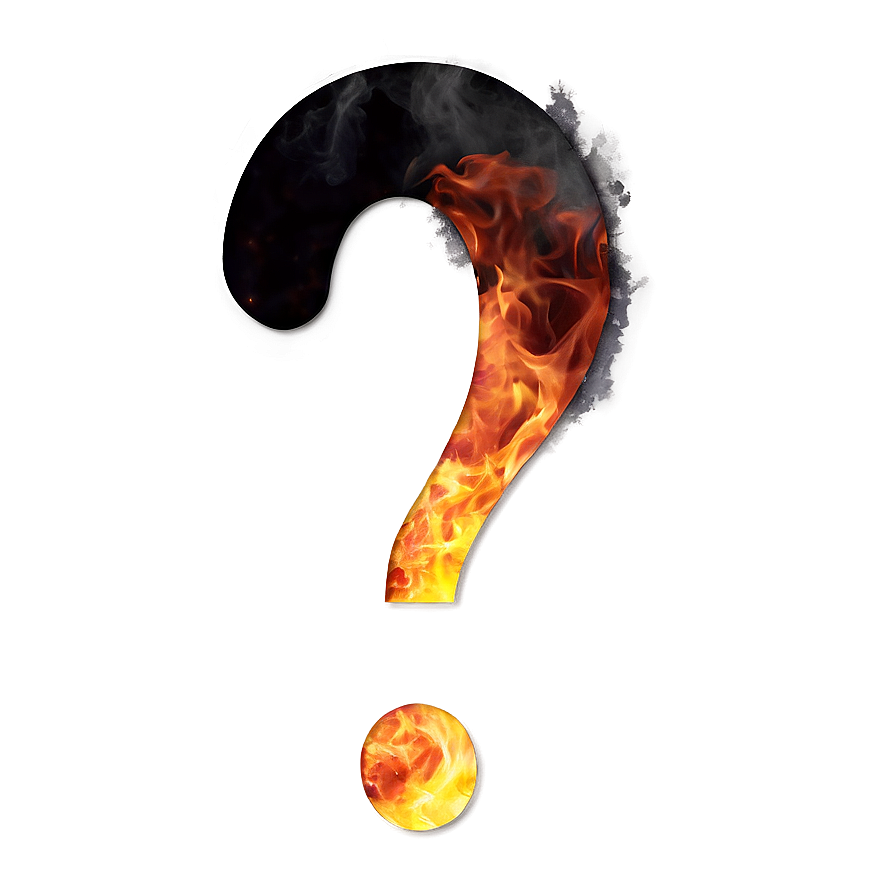 Question Mark In Fire Png 04292024