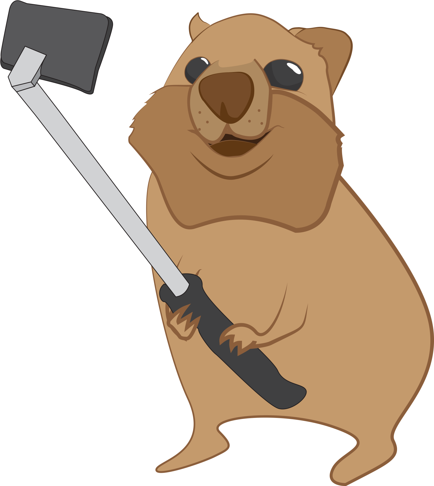 Quokka With Selfie Stick, HD Png Download PNG with transparent background