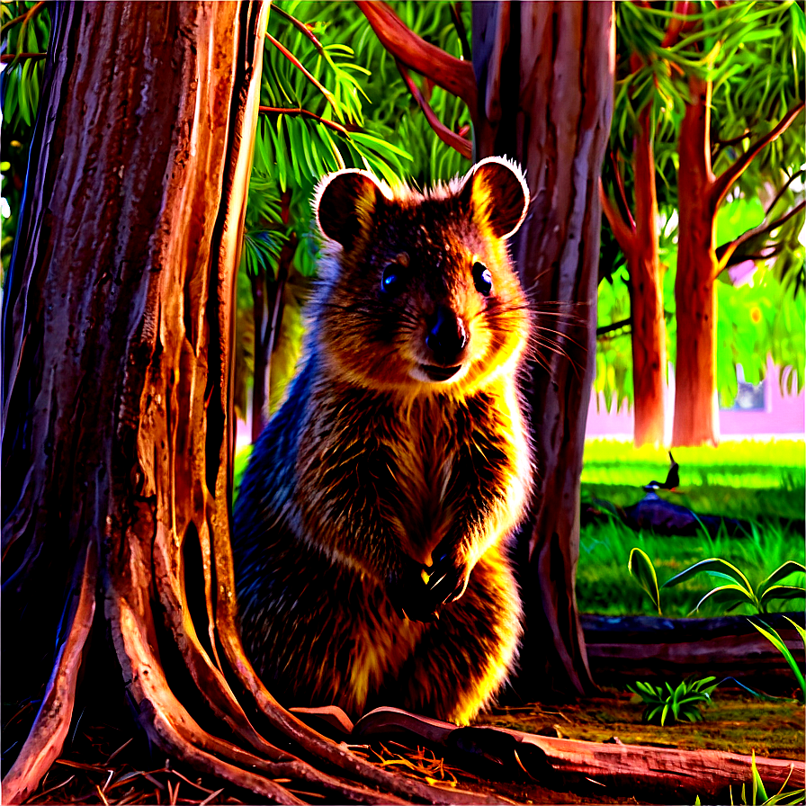 Quokka Under Tree Shade Png 3