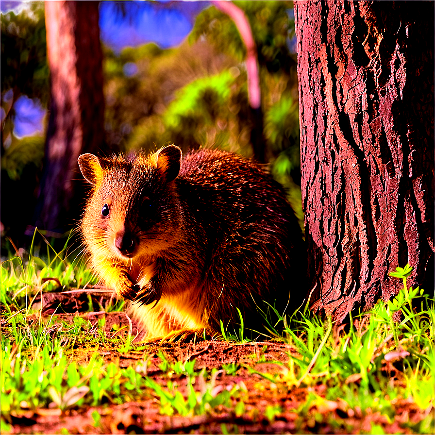 Quokka Under Tree Shade Png 74