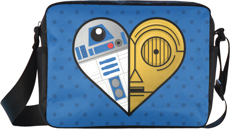 R2 D2 C3 P O Themed Messenger Bag