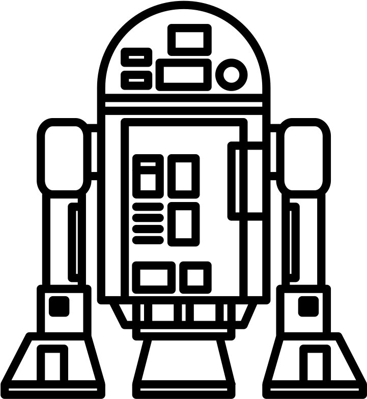 R2d2 Clipart R2 D2 - R2d2 Clipart Black And White, HD Png Download PNG image with a transparent background, free high-resolution download